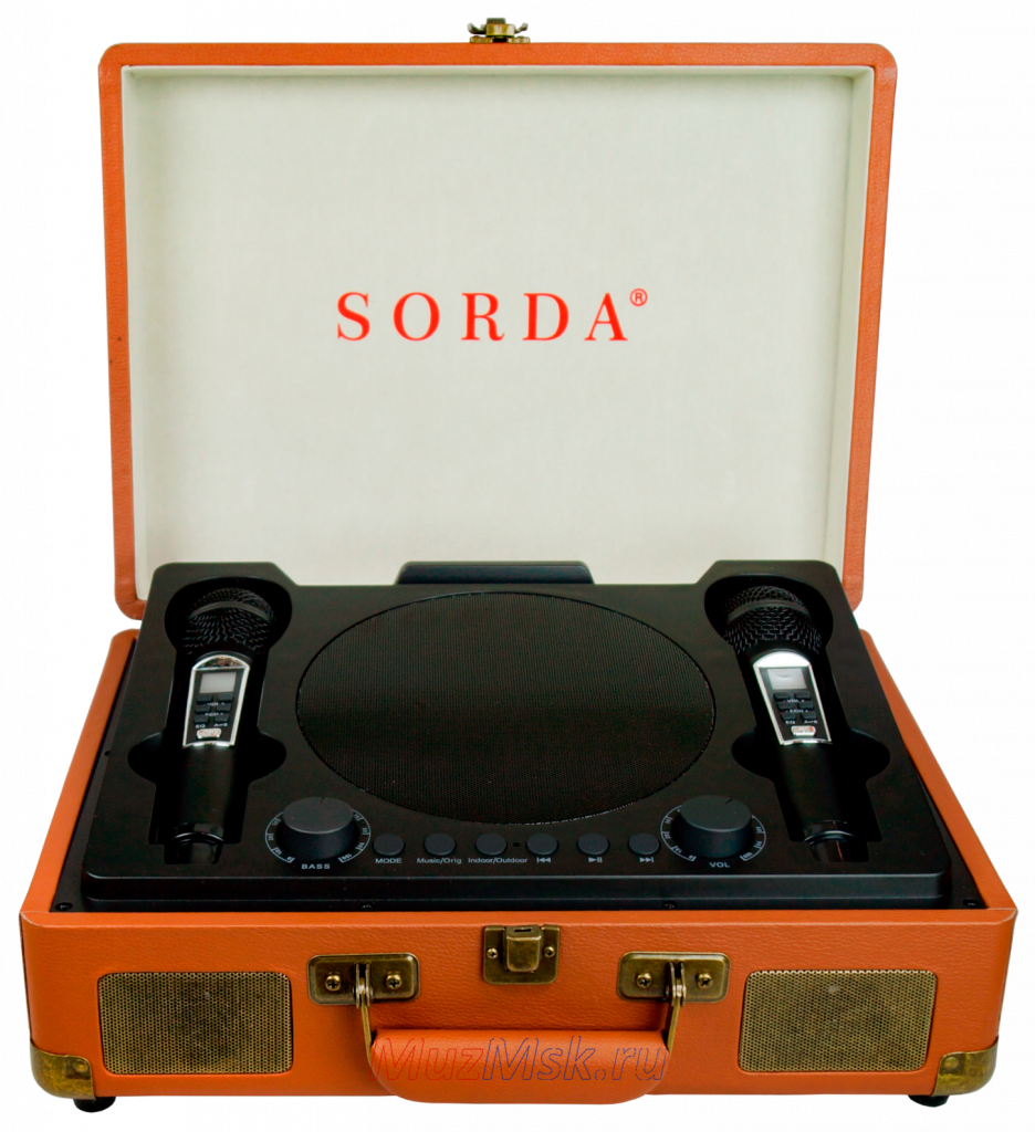 Караоке система с двумя радиомикрофонами SORDA SD-2109 Brown