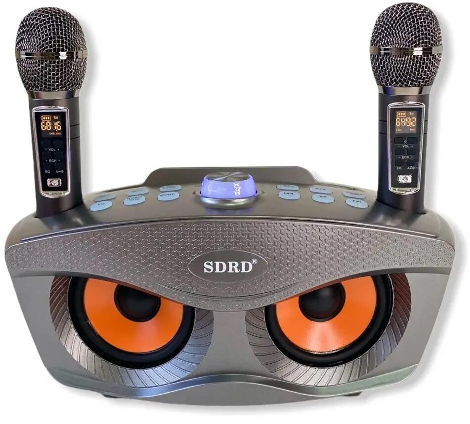 Караоке система с двумя радиомикрофонами SDRD SD 306 Plus Gray (Сова)