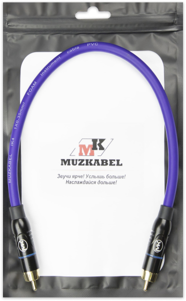 Патч-кабель MUZKABEL RSFIK4VP - 0.5 метра, RCA – RCA (Синее кольцо)