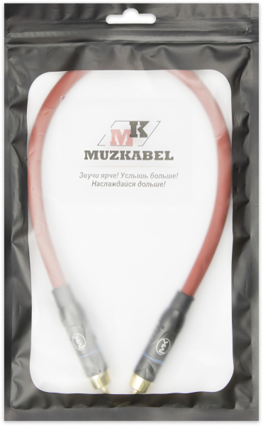 Патч-кабель MUZKABEL RCBIK3RP - 0.5 метра, RCA – RCA (Синее кольцо)