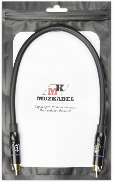 Патч-кабель MUZKABEL RSCMK3P - 0.5 метра, RCA – RCA (Синее кольцо)