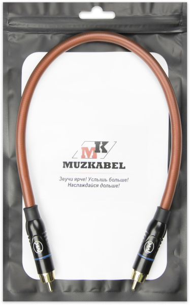 Патч-кабель MUZKABEL RCXMK5BP - 0.5 метра, RCA – RCA (Синее кольцо)