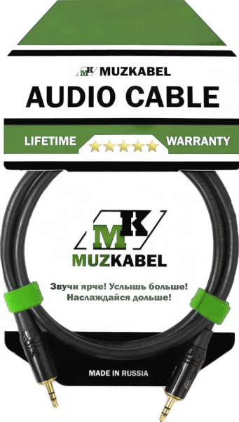 Аудио кабель MUZKABEL MCAMK3 - 1 метр, MINI JACK (3.5) - MINI JACK (3.5)