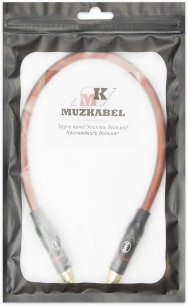 Патч-кабель MUZKABEL RCXMK5BP - 0.5 метра, RCA – RCA (Красное кольцо)