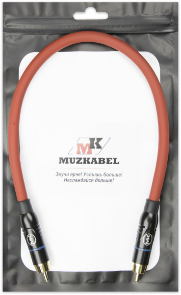 Патч-кабель MUZKABEL RCBIK3RP - 0.2 метра, RCA – RCA (Синее кольцо)