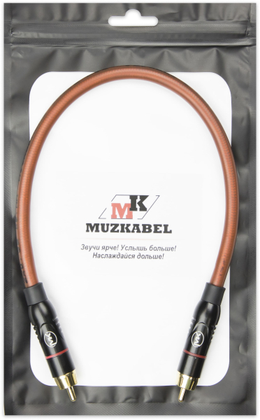 Патч-кабель MUZKABEL RCXMK5BP - 0.3 метра, RCA – RCA (Красное кольцо)