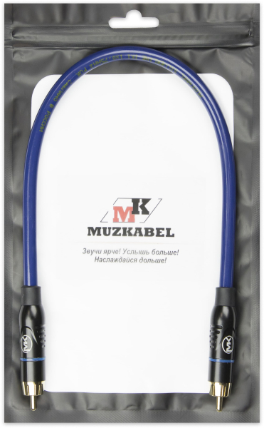 Патч-кабель MUZKABEL RSLIK1P - 0.2 метра, RCA – RCA (Синее кольцо)