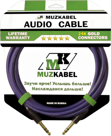 Аудио кабель MUZKABEL BZMK5S - 10 метров, JACK (стерео) - JACK (стерео)