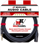 Гитарный кабель MUZKABEL FJSIK4B - 15 метров, JACK (моно) - XLR (папа)