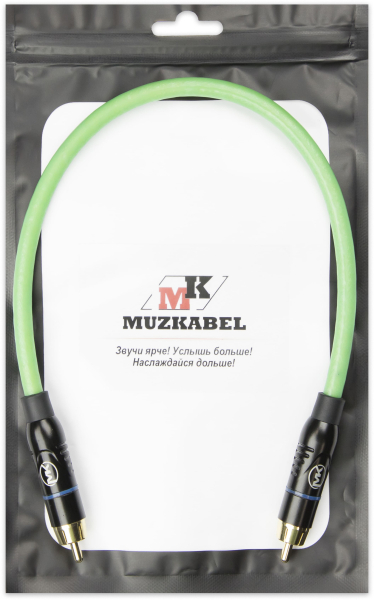 Патч-кабель MUZKABEL SRCIK2P - 0.5 метра, RCA – RCA (Синее кольцо)