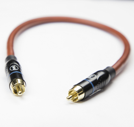 Патч-кабель MUZKABEL RCXMK5BP - 0.2 метра, RCA – RCA (Синее кольцо)