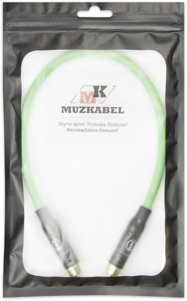 Патч-кабель MUZKABEL SRCIK2P - 0.5 метра, RCA – RCA (Синее кольцо)