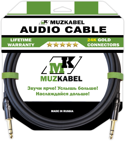 Аудио кабель MUZKABEL BRZMK3 - 10 метров, JACK (стерео) - JACK (стерео)