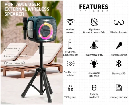 Портативная колонка Hopestar Party One Black