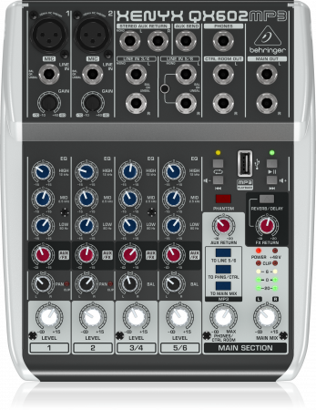 Микшер аналоговый Behringer XENYX QX602MP3